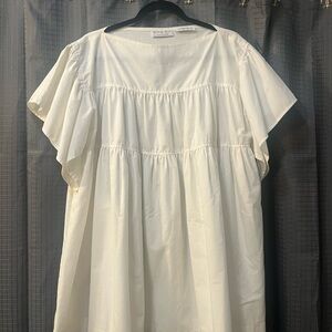 Geoffrey Beene Cream Ruffled Mini Dress